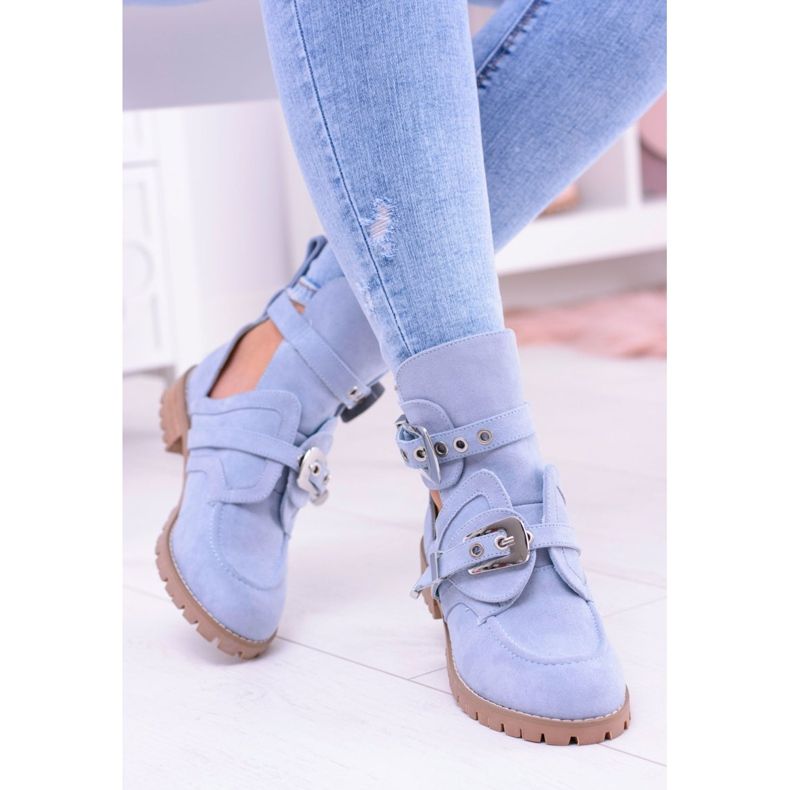 Lu Boo Stivaletti cut-out scamosciati blu Rock Girl 1