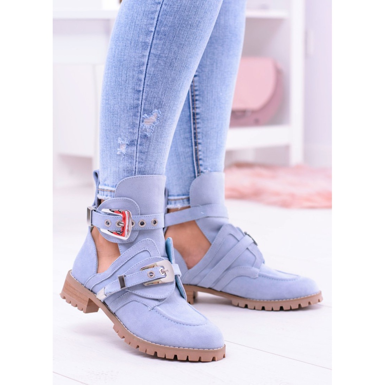 Lu Boo Stivaletti cut-out scamosciati blu Rock Girl 2
