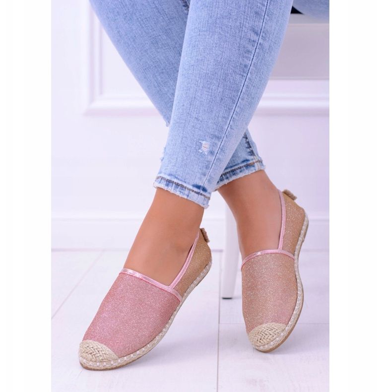 Lu Boo Espadrillas Slip On da Donna Glitter Oro rosa Miravet 1