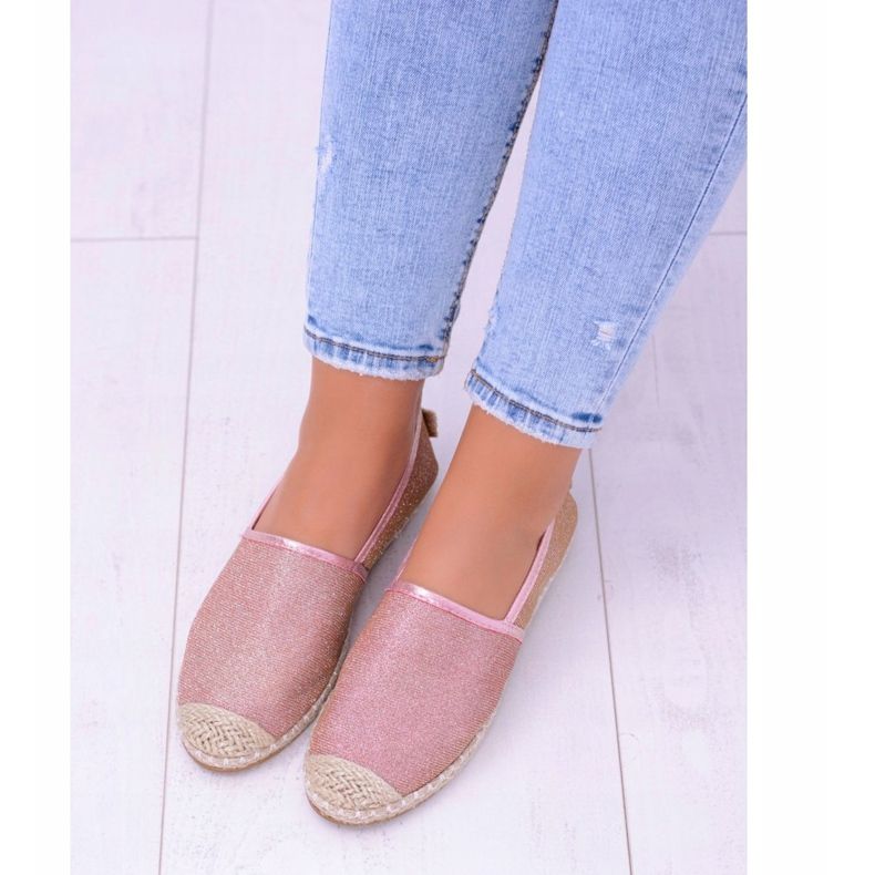 Lu Boo Espadrillas Slip On da Donna Glitter Oro rosa Miravet 2