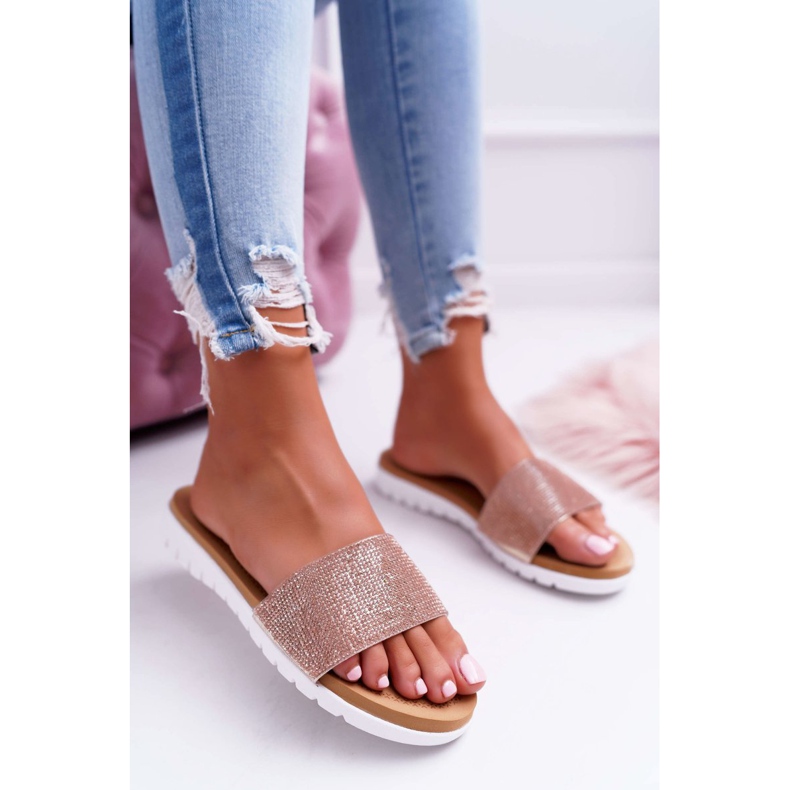 Lu Boo Sandali con paillettes da donna Champagne Goodies rosa 2