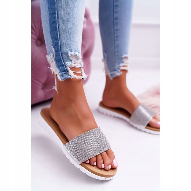 Lu Boo Pantofole Argento Da Donna Con Paillettes Goodies grigio 2
