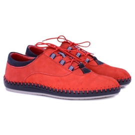 KENT Scarpe casual in pelle da uomo Red Bill rosso 1