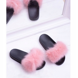 Ciabatte da Donna con Pelliccia Naturale Rosa Naturis 1
