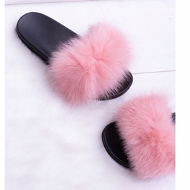 Ciabatte da Donna con Pelliccia Naturale Rosa Naturis 2