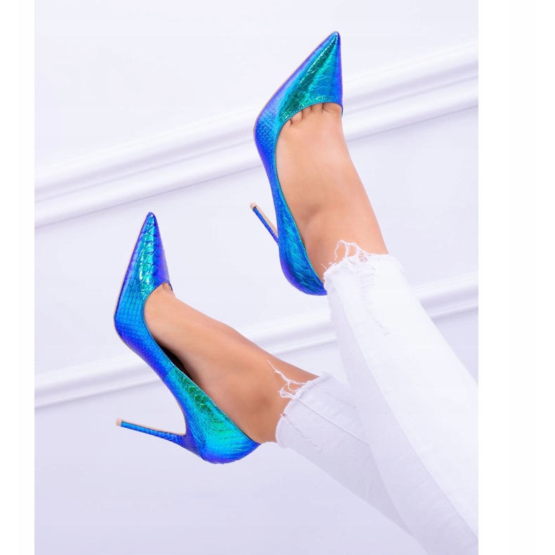 Scarpe con tacco da donna Lu Boo Spitz Green Gasoline Glam multicolore verde 2