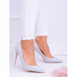 Tacchi alti da donna Lu Boo Glitter Silver Shining grigio 2