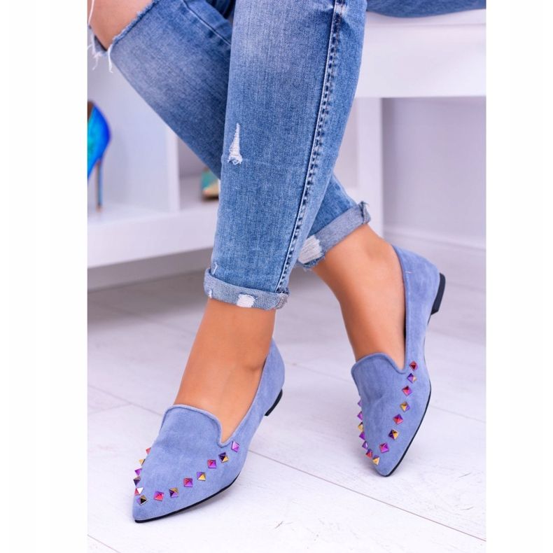 Lu Boo Blue Lords Iridescent Jets Suede Spike 1