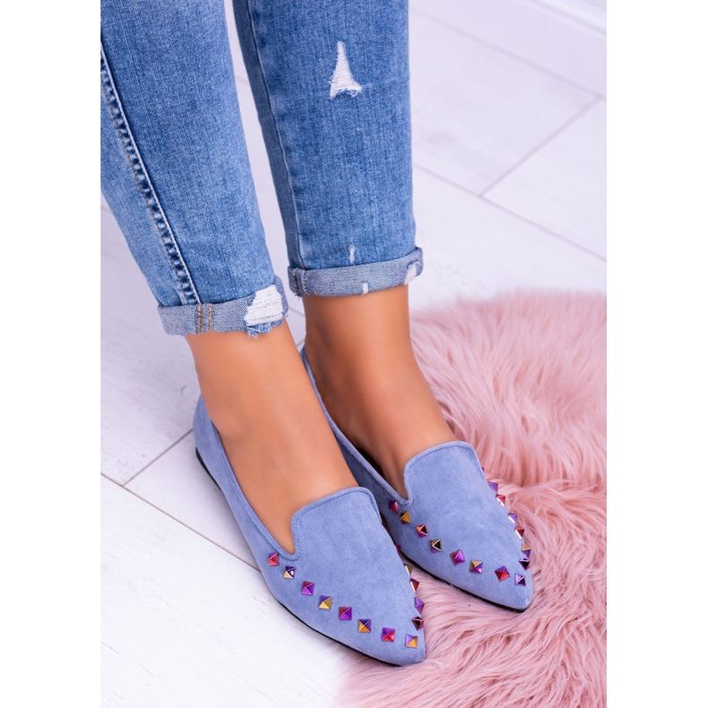 Lu Boo Blue Lords Iridescent Jets Suede Spike 2