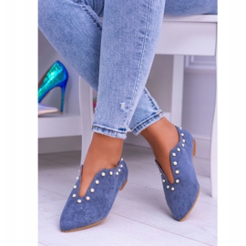 Lu Boo Scarpe blu con ritagli Merseo Beads 1