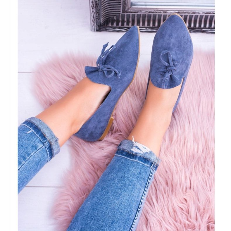 Lu Boo Ballerine Blu Navy In Pelle Scamosciata Lordsy Spitz Feliciano 1