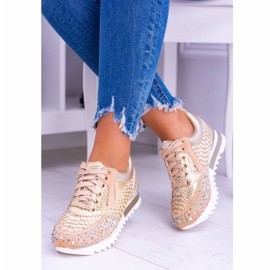 Scarpe Sportive Donna Dorate Con Paillettes Lu Boo Infinitiale d'oro 1