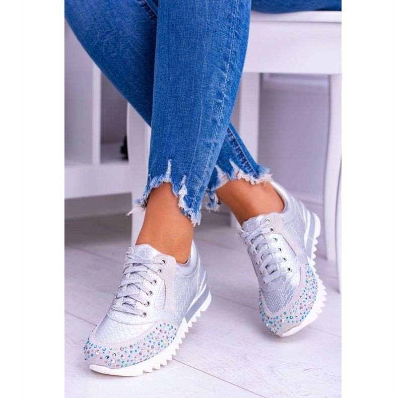 Scarpe Sportive Donna Argento Con Paillettes Lu Boo Infinitiale grigio 1