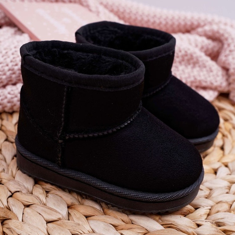 FRROCK Stivali da neve da bambino per bambini neri caldi Gooby nero 2