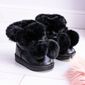 FRROCK Stivali da neve per bambini riscaldati neri per bambini Roofy nero 1