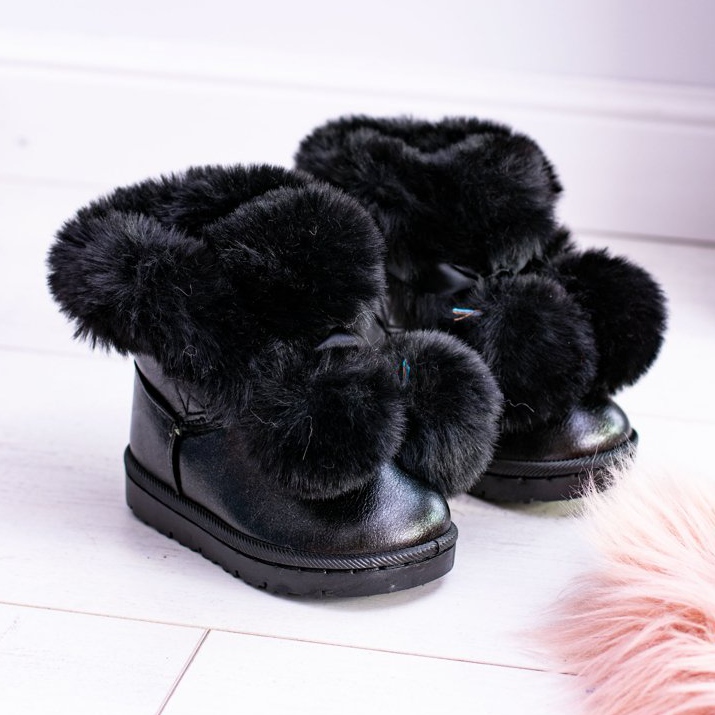 FRROCK Stivali da neve per bambini riscaldati neri per bambini Roofy nero 1