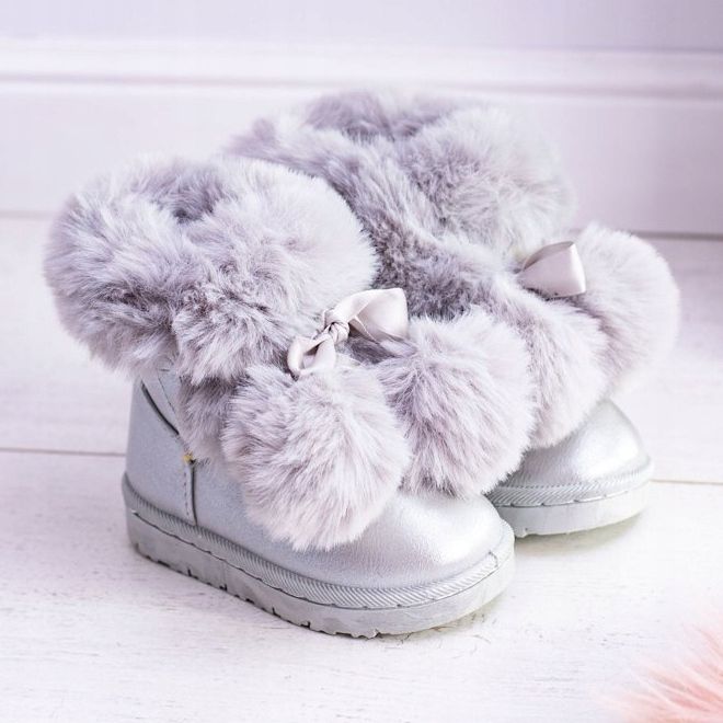 FRROCK Szare Warmed Stivali da neve per bambini e ragazzi Roofy grigio 1