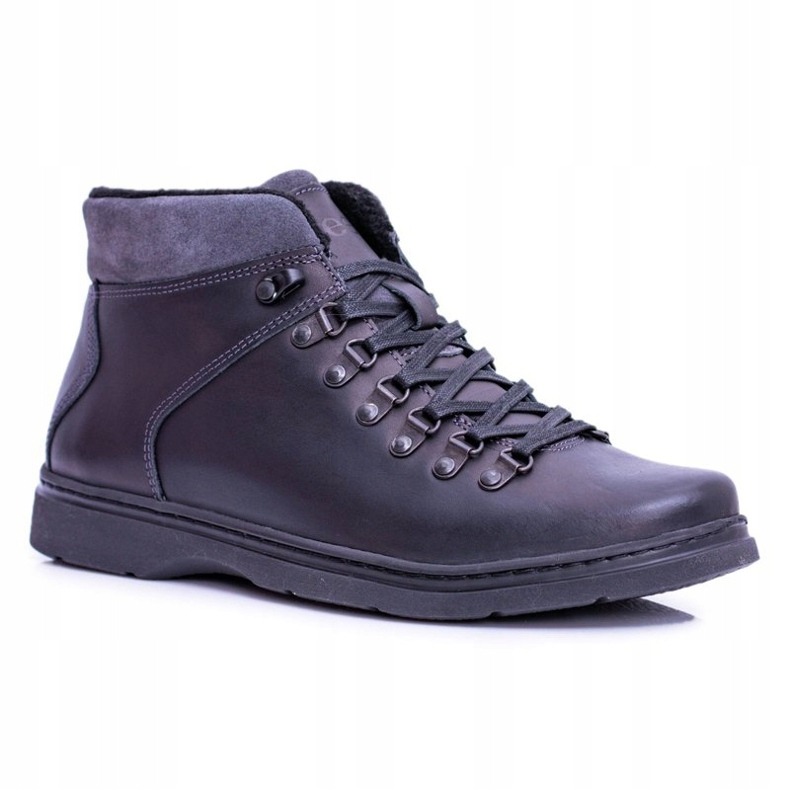 Stivali caldi da uomo Neex in pelle nera Timmo Booties nero 1