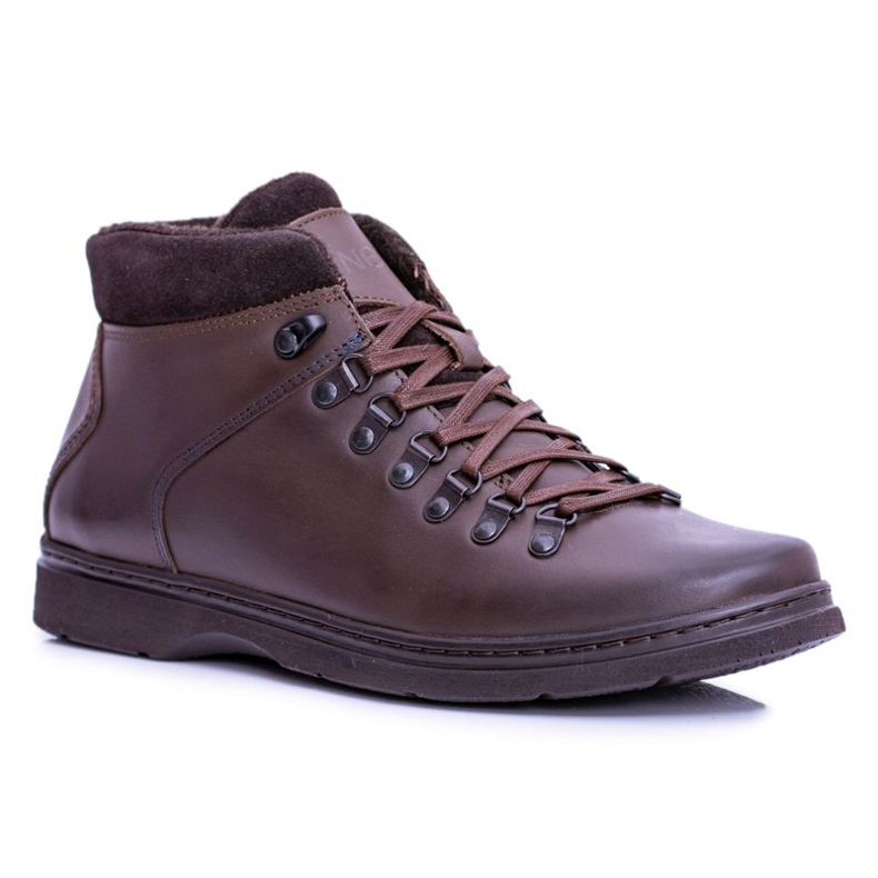 Stivali caldi da uomo Neex in pelle marrone Timmo Booties 1