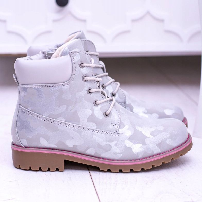 EVE Stivali da bambino caldi grigi per bambini Trappers MoroStyle grigio 2