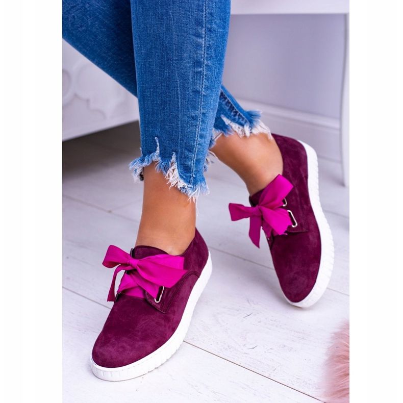 Butmil Sneakers Loop da donna in pelle marrone rossiccio rosso 1