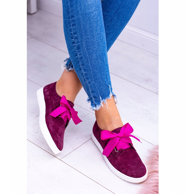Butmil Sneakers Loop da donna in pelle marrone rossiccio rosso 2