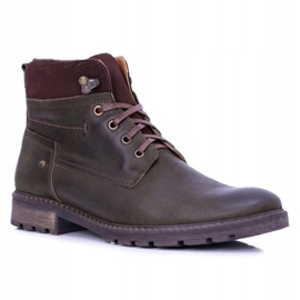 Stivali caldi da uomo Neex in pelle verde oliva Kobe 2