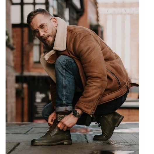 Stivali caldi da uomo Neex in pelle verde oliva Kobe 1