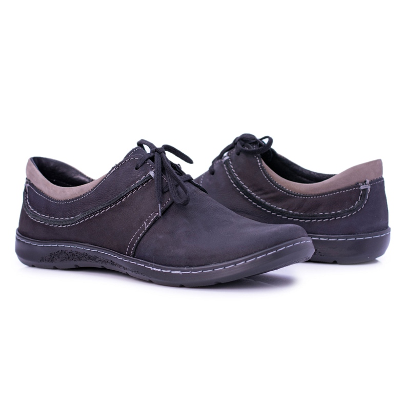 KOMODO Scarpe da uomo in pelle nabuk nere Fuego nero 1