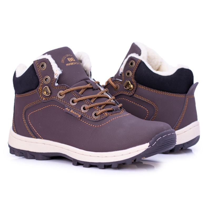 Ax Boxing Scarpe da trekking da uomo Intenso Youth Brown Youth con pile marrone 1