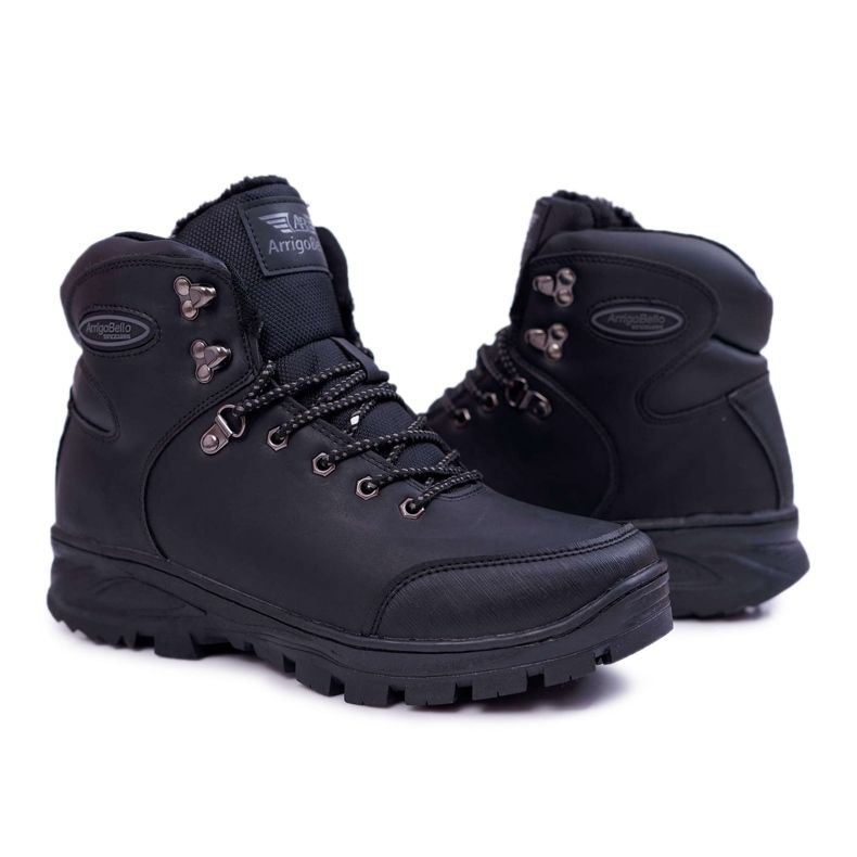 Ax Boxing Scarpe da trekking uomo nere Hear con pelliccia nero 1