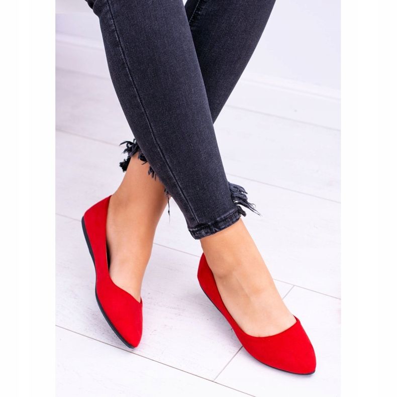 PS1 Ballerine Donna Rosse Scamosciate Dermeno rosso 2