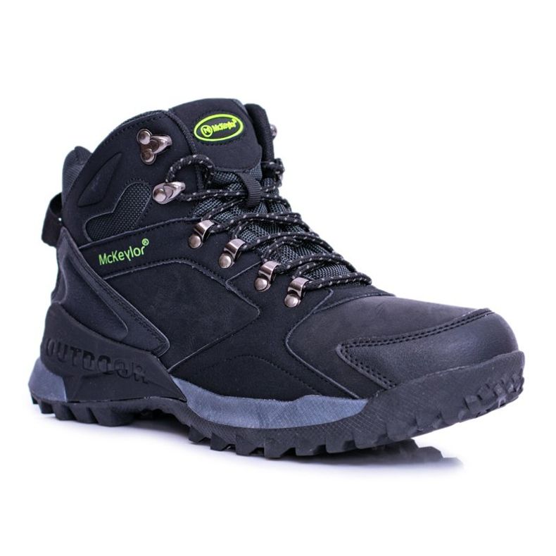 Mckeylor Scarpe da trekking nere da uomo riscaldate con padava Fleece nero 1