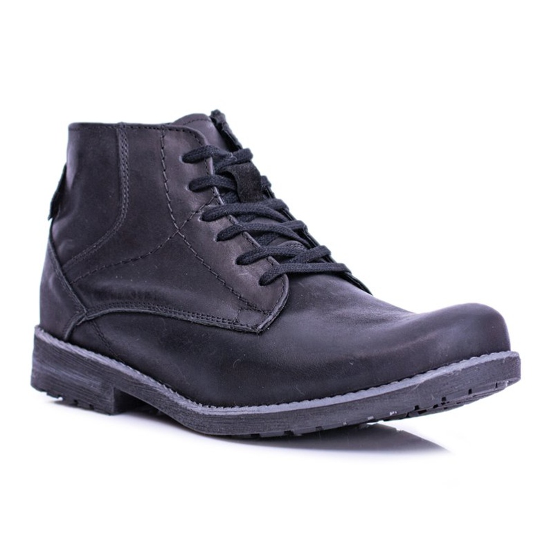 Stivali in pelle da uomo con cerniera Warm Black Komodo 731 nero 1