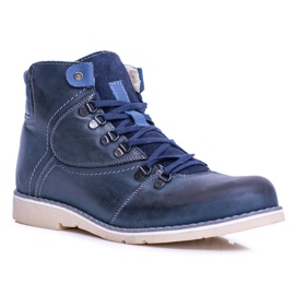 Stivali in pelle caldi da uomo Navy Komodo 733 blu navy 1