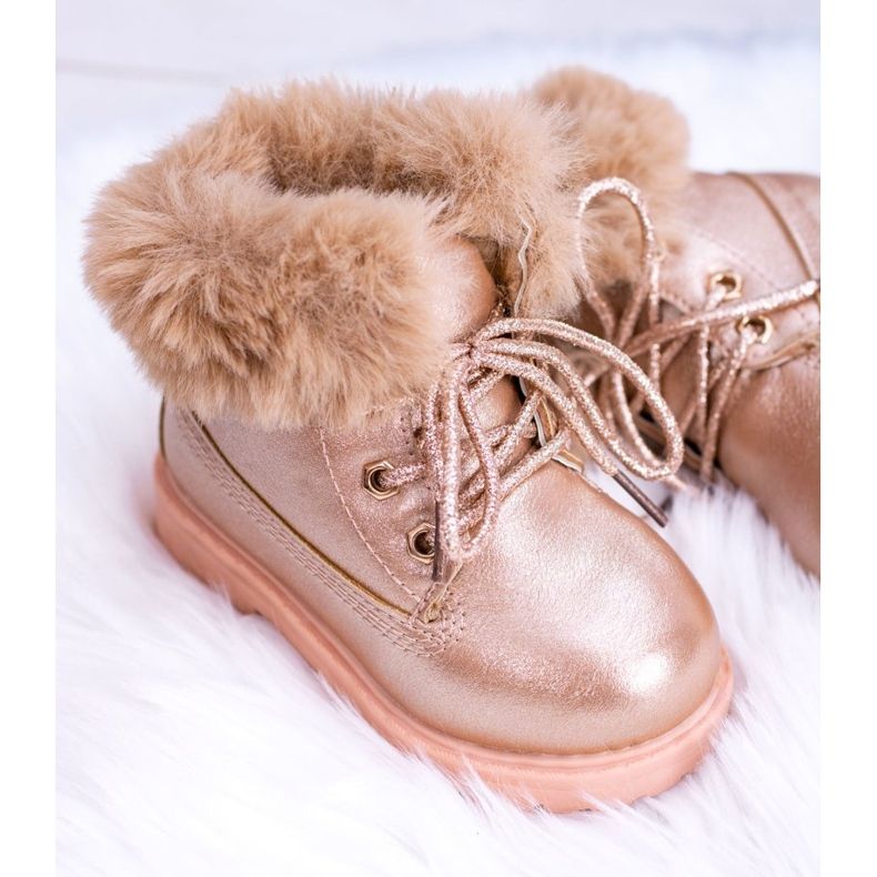 Stivali Caldi Bambini Trappers Oro Rosa Phobos 2