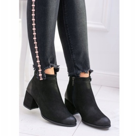 Stivali da donna in pelle nera con tacco Nicole nero 1