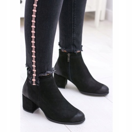 Stivali da donna in pelle nera con tacco Nicole nero 2