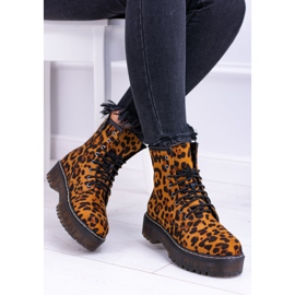 FRID Stivali Alti Da Donna Con Motivo Leopardo Grande marrone 1