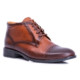 Joker Stivali caldi da uomo Stivali in pelle lucida Cognac Columbs marrone 1