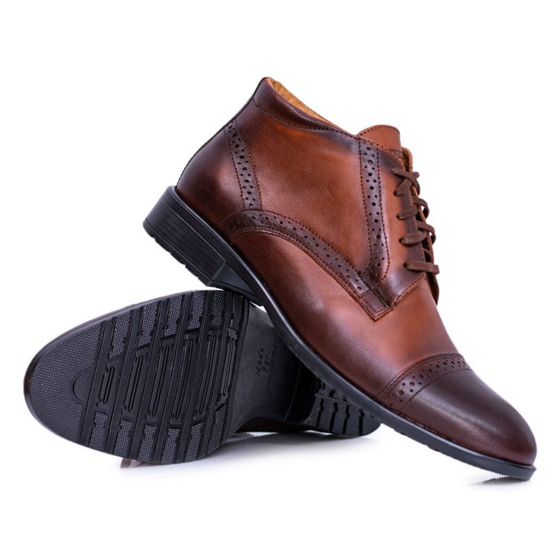 Joker Stivali caldi da uomo Stivali in pelle lucida Cognac Columbs marrone 2