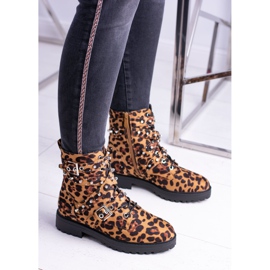 Stivali Alti Da Donna Con Motivo Leopardo Albere marrone 2