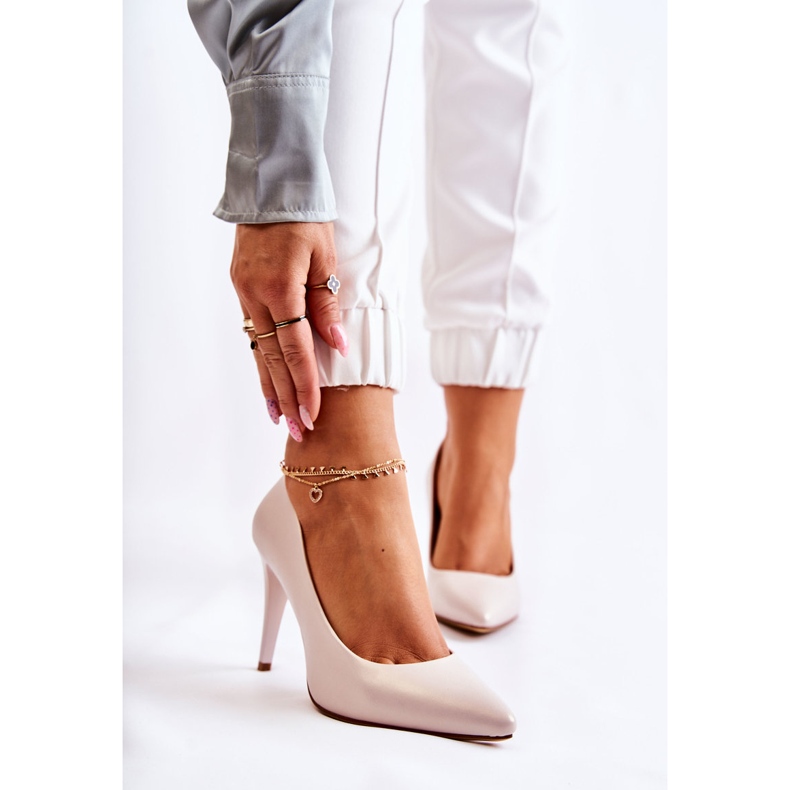Sergio Leone Pearl Pumps Stiletti Beige Feliciana 1