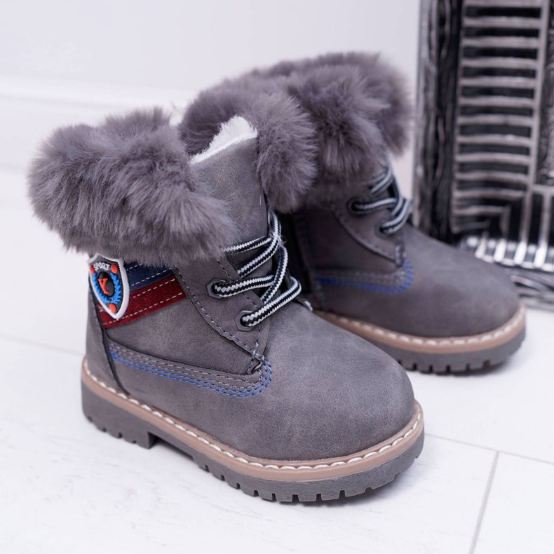 Stivali Da Bambino Con Pelliccia Warm Trappers Grigio Cobi 2