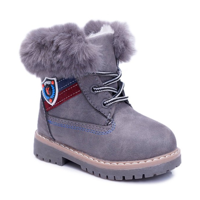 Stivali Da Bambino Con Pelliccia Warm Trappers Grigio Cobi 1