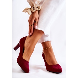 Décolleté da donna Sergio Leone Camoscio Bordeaux Orsola rosso 2