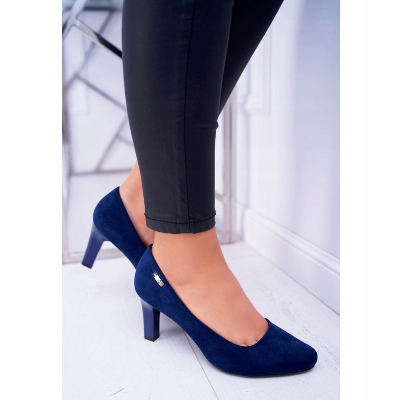 Décolleté da donna Sergio Leone Camoscio Blu Navy Orsola 2