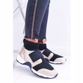 Scarpe Sportive da Donna Lu Boo Con Calzino Oro Glitter Phantom nero multicolore giallo 2