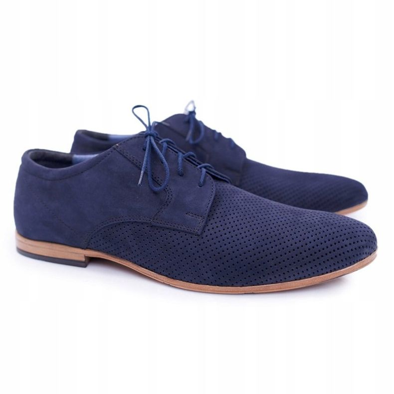 Bednarek Polish Shoes Scarpe brogue da uomo Bednarek Nubuck Openwork Navy Blue Hermes blu navy 1