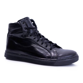 Bednarek Polish Shoes Sneakers da uomo in pelle Bednarek Black Edys nero 1